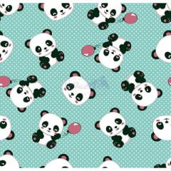 Tecido Tricoline Panda Tiffany Balao Vermelho