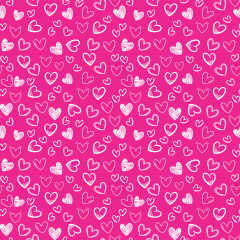Tecido Tricoline Pink Coração Ref:1342