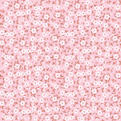 Tecido Tricoline Rosa Bebê Florzinhas Branca