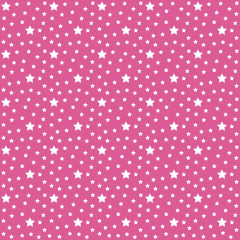 Tecido Tricoline Rosa Pink Estrelas Branca