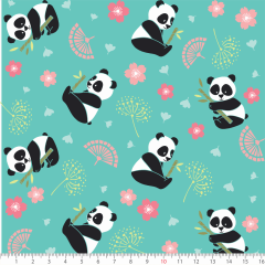 Tecido Tricoline Tiffany Panda Ref:7133