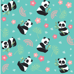 Tecido Tricoline Tiffany Panda Ref:7133