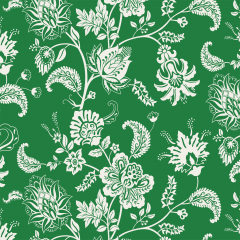 Tecido Tricoline Verde Floral Ref:1297