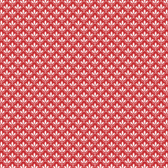 Tecido Tricoline Vermelho Geométrico Folhas Branco