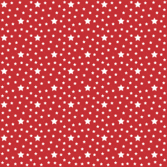 Tecido Tricoline Vermelho Estrelas Branca