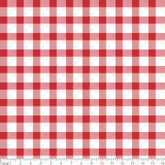 Tecido Tricoline Vermelho Xadrez Branco Ref:1361
