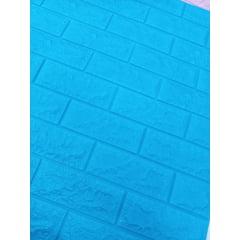 Papel de Parede Azul Turquesa 3D Tijolo 77 x 70 Cm