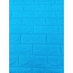 Papel de Parede Azul Turquesa 3D Tijolo 77 x 70 Cm 