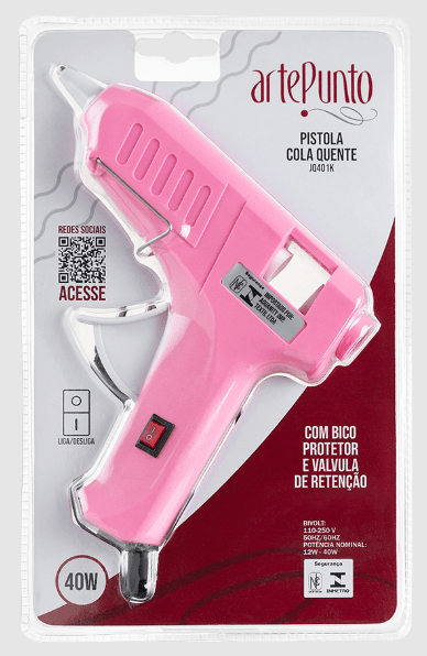Pistola Rosa de Cola Quente 40W Bivolt