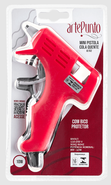 Pistola Vermelho de Cola Quente Bivolt 10W Arte Punto