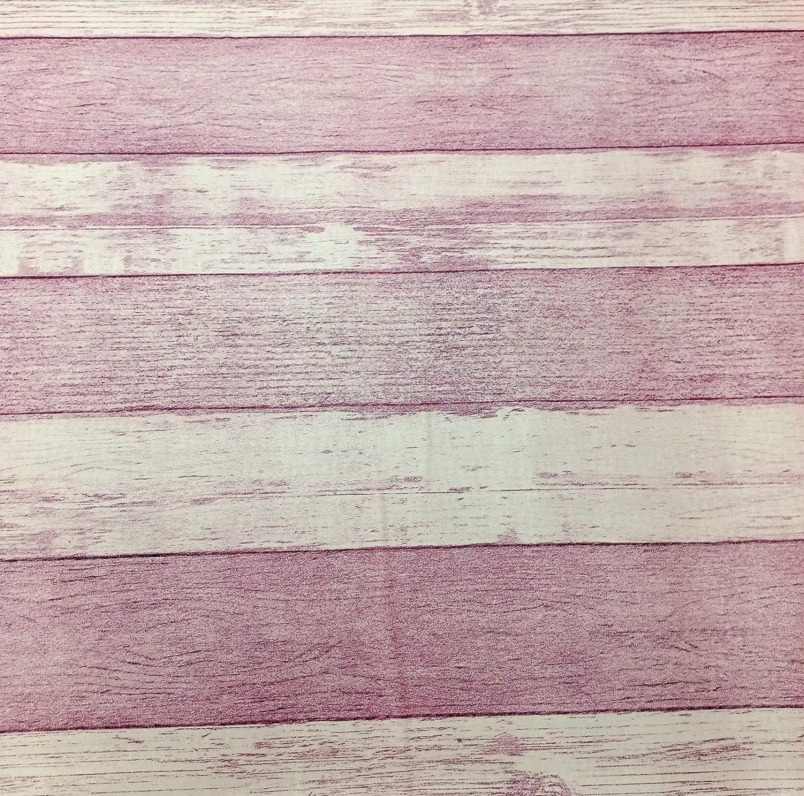 Papel de Parede Amadeirado Rosa 0,45 Cm x 5 Mt
