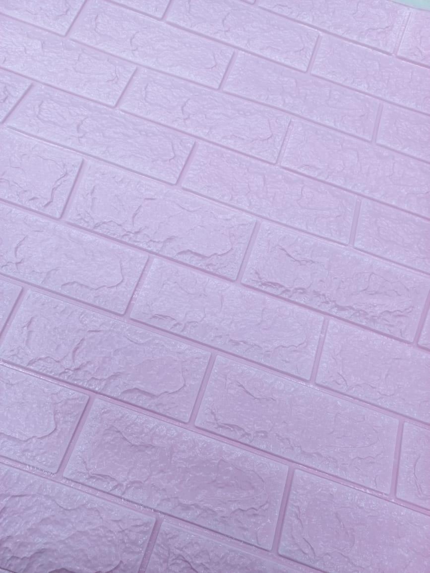 Papel de Parede Rosa 3D Tijolo 77 x 70 Cm