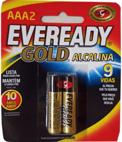 Pilha Eveready Alcalina Gold AAA2